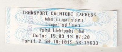 bnk div TCE Ploiesti - bilet de calatorie - 2.5 lei - uzat - automat foto