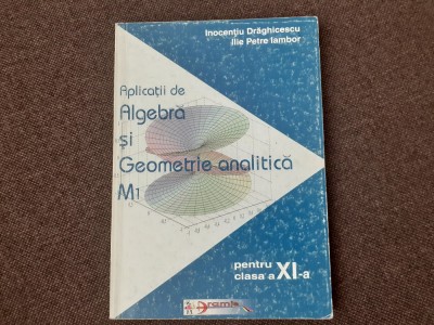 Aplicatii de algebra si geometrie analitica M1 pentru clasa a XI-a Ilie Petre Iambor, Inocentiu Draghicescu foto
