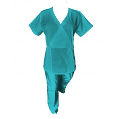 Costum Medical Pe Stil, Turcoaz cu Elastan, Model Marinela - 3XL, M