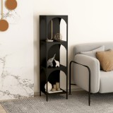 Raft, en.casa, PXSL-0150 Akaa, 133 x 35 x 35 cm, otel, negru, 5 kg, de sine statator, cu 4 polite depozitare HausGarden Leisure