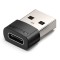 Adaptor USB OTG Vention, USB 2.0 (T) la USB Type-C (M), rata transfer 480 Mbps, invelis PVC, negru, &quot;CDWB0&quot; (timbru verde 0.03 lei) - 6922794755277