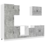 Cumpara ieftin Set dulapuri de bucatarie 7 piese &bdquo;Kalmar&rdquo; gri beton Lemn
