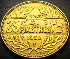 Moneda exotica 25 PIASTRES - LIBAN, anul 1952 * cod 2137 = A.UNC