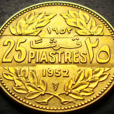 Moneda exotica 25 PIASTRES - LIBAN, anul 1952 * cod 2137