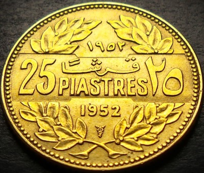 Moneda exotica 25 PIASTRES - LIBAN, anul 1952 * cod 2137 = A.UNC foto