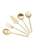 Cumpara ieftin Set ustensile servire 5 bucati CKB0254 Auriu 25.5x25.5x3 cm