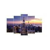 Tablou Canvas Panza Decorativa Empire State Building 100cm x 60 cm x 1,5 cm - 5 buc