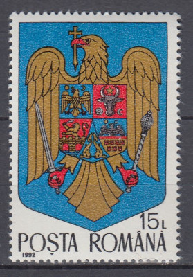 ROMANIA 1992 LP 1302 STEMA ROMANIEI MNH foto