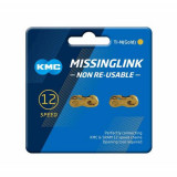 Cumpara ieftin Set 2 Zale Conectoare Kmc X12 Missing Link Cl552-Ti-N, 12 Viteze, Auriu