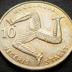 Moneda exotica 10 PENCE - ISLE OF MAN, anul 1992 * cod 4341