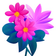 Sticker decorativ, Flori, Roz, 61 cm, 10667ST foto