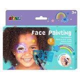 Set de pictura faciala cu sabloane, Avenir, Curcubeu si stele