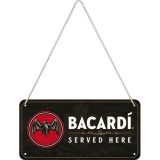 Placa metalica cu snur Bacardi - Served Here, Nostalgic Art Merchandising