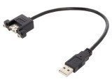 Cablu USB 2.0 DELOCK 0,25m USB A soclu - mufă negru 24AWG/28AWG 85462