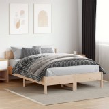 Cadru Pat 120x200 cm Lemn Masiv Pin vidaXL Maro, Suport Saltea, Tablie