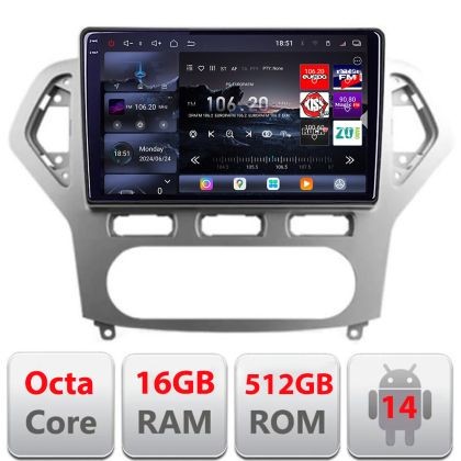 Navigatie Ford Mondeo 2006-2010 Edotec Kit-MONDEO-AC 8 core QLED 2K 16+512 360 Android Waze USB Navigatie Internet Youtube Radio CarStore Technology