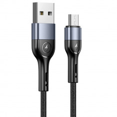 Cablu de Date USB la Micro-USB 2A, 1m Usams U55 (US-SJ450) Negru foto