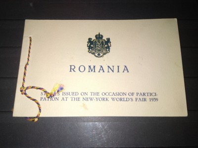 TIMBRE ROMANIA LP 129 1939 EXPOZITIA INTERNATIONALA NEW YORK CARNET foto