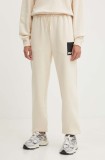 Karl Lagerfeld Jeans pantaloni de trening culoarea bej, cu imprimeu, 245J1000