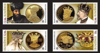 ROMANIA 2022 MAREA UNIRE IN NUMISMATICA Serie 4 valori LP.2396 MNH** foto