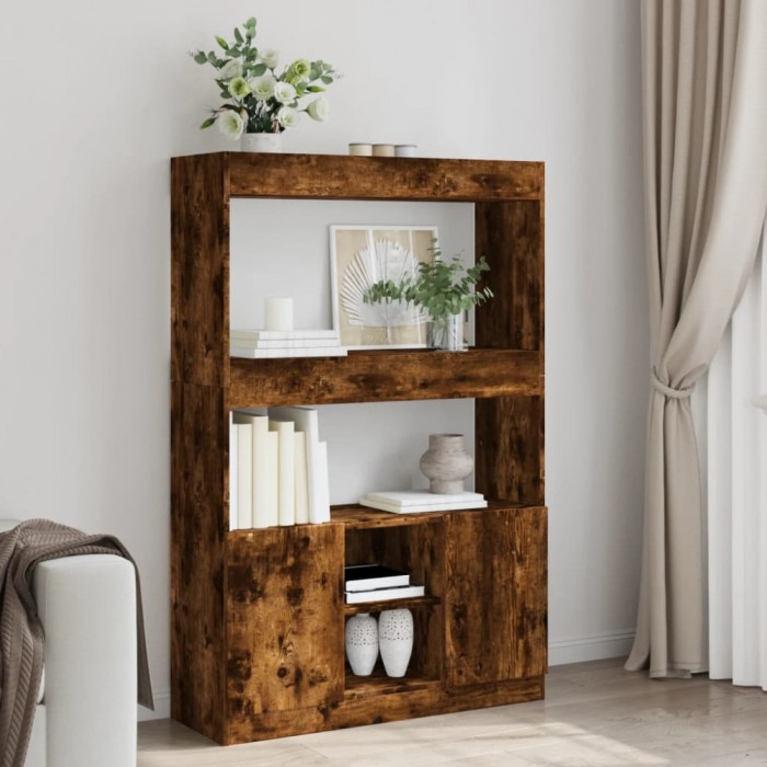 Gossi dulap inalt, stejar fumuriu, 92x33x140 cm, lemn prelucrat