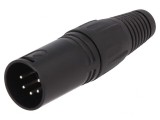 Mufă XLR 5-Pin Tată Neagră Argintată pentru Cablu, CLIFF