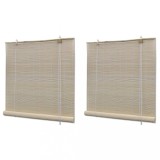 VidaXL Jaluzele din bambus natural tip rulou, 2 buc., 120 x 160 cm