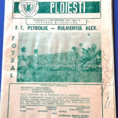 Program meci fotbal PETROLUL PLOIESTI - RULMENTUL ALEXANDRIA (13.09.1981)
