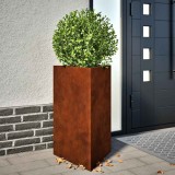 vidaXL Jardiniere de grădină 2 buc Triunghiular Oțel pentru intemperii 851184