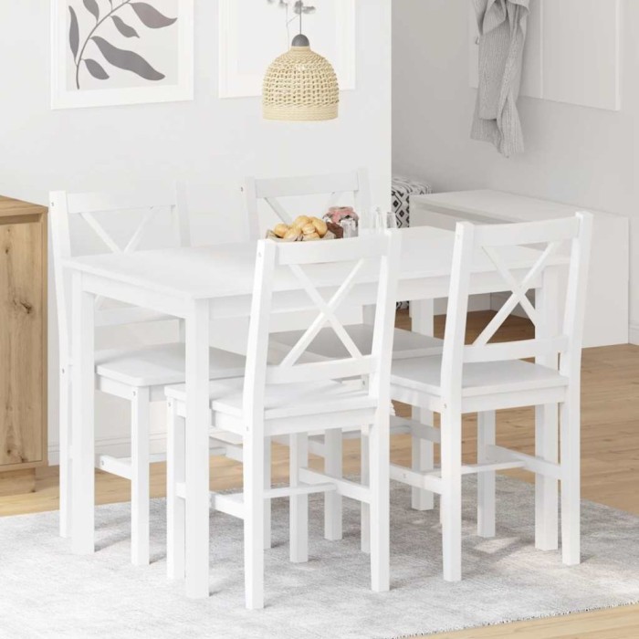 vidaXL Set mobilier de bucătărie, 5 piese, alb