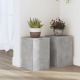 Set 2 Suporturi Plante vidaXL Gri Beton 20x20x30cm Lemn Prelucrat Interior Exterior