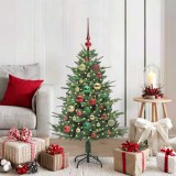 vidaXL Brad de Crăciun artificial pre-luminat cu set de bile Verde 3395334