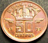 Moneda 50 CENTIMES - BELGIA, anul 1975 * cod 1443 A = A.UNC