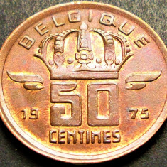 Moneda 50 CENTIMES - BELGIA, anul 1975 * cod 1443 A = A.UNC