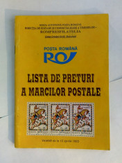 Lista de preturi a marcilor postale 1993 foto