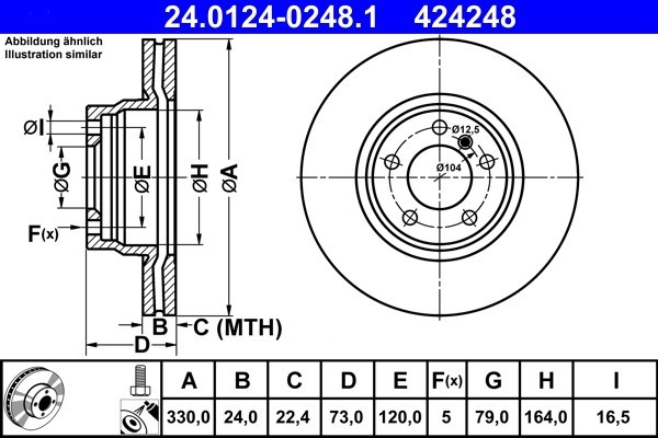 ATE 24.0124-0248.1 Disc frana