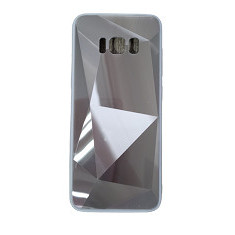 Husa silicon si acril cu textura diamant Samsung Galaxy S8+ ; S8 Plus , Argintiu