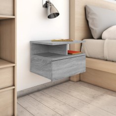 vidaXL Noptiere plutitoare 2 buc. gri sonoma 40x31x27 cm lemn
