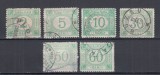 ROMANIA 1902 TAXA DE PLATA EMISIUNEA a VIII-a HARTIE ALBA FARA FILIGRAN SERIE STAMPILATA, Stampilat