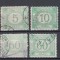 ROMANIA 1902 TAXA DE PLATA EMISIUNEA a VIII-a HARTIE ALBA FARA FILIGRAN SERIE STAMPILATA