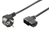 Cablu alimentare PC 2m CEE 7/7 cotit 90 la IEC320-C13 mama cotit 90 negru H03VV-F3G 0.75mm conductor cupru