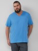 S.Oliver Big Sizes Tricou barbati big sizes cu decolteu in V, croiala Regular Fit, Albastru, 4XL