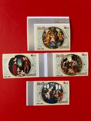 BURUNDI, CHRISTMAS SUPRATIP. - SERIE COMPLETĂ MNH IMPERF. foto