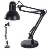 Cumpara ieftin Lampa de birou cu suport, alimentare 220V, soclu E27 becuri clasice - Negru, Oem