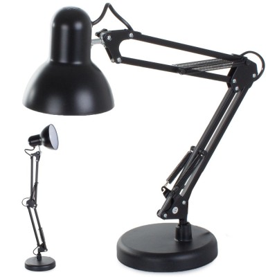 Lampa de birou cu suport, alimentare 220V, soclu E27 becuri clasice - Negru foto