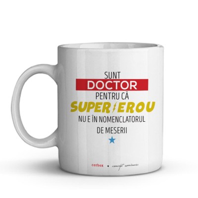 Cana alba personalizata pentru doctori, INOVATIX&amp;reg;. 330ml foto