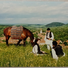 Tineri in port national, cu cal// fotografie de presa anii '90-2000