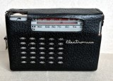 Radio portabil GOLD STAR (Zefir) / Electronica, aparat romanesc pentru export, cu husa de piele originala