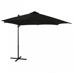 Emaga Umbrela suspendata cu stalp ?i LED-uri, negru, 300 cm foto