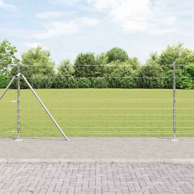 Gard pentru c&amp;acirc;mp Argintiu 50 x 1.2 m Oțel galvanizat foto